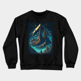 Otherworld Mountain Sci-Fi Space Scene Crewneck Sweatshirt